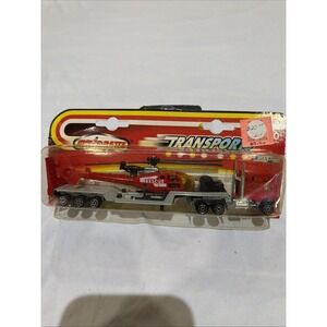 MAJORETTE DIE-CAST METAL CAR '90 1/87 RESCUE HELICOPTER TRANSPORTER FIRE DEPT WB
